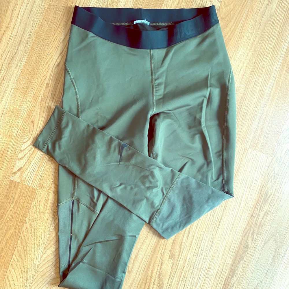 Olive DriFit Nike legging mesh panel